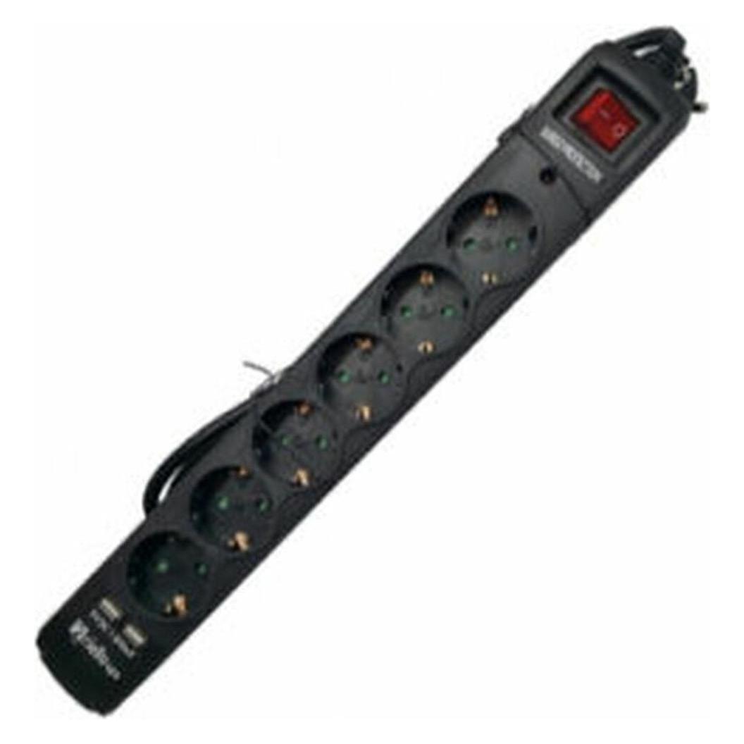 Riello Steckerleiste Mit 6 Steckdosen Und Schalter Thunder 6002 Usb Schwarz (6x, CEE 7/3, USB-A, 1.50 m) (THUNDER 6002)