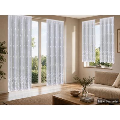Gardine HOME WOHNIDEEN "FLAMIA", weiß, B:250cm H:145cm, Polyester, Gardinen, Gardine
