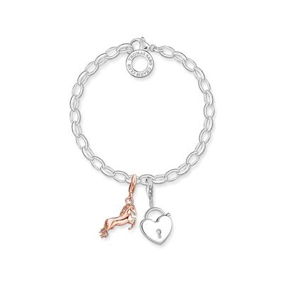 Charm-Armband THOMAS SABO "Classic Klein" Gr. 17, silber (silberfarben), Armbänder, Damen, 17, Silber 925 (recycelt), Charm-Armband
