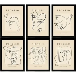 POSTER Set Mit 6 Illustrationen Von Pablo Picasso Frieden A3 Schwarzer Rahmen