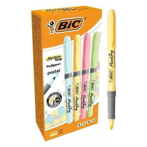 Bic Textmarker Grip Pastellmischung 12St (12x) (482512)