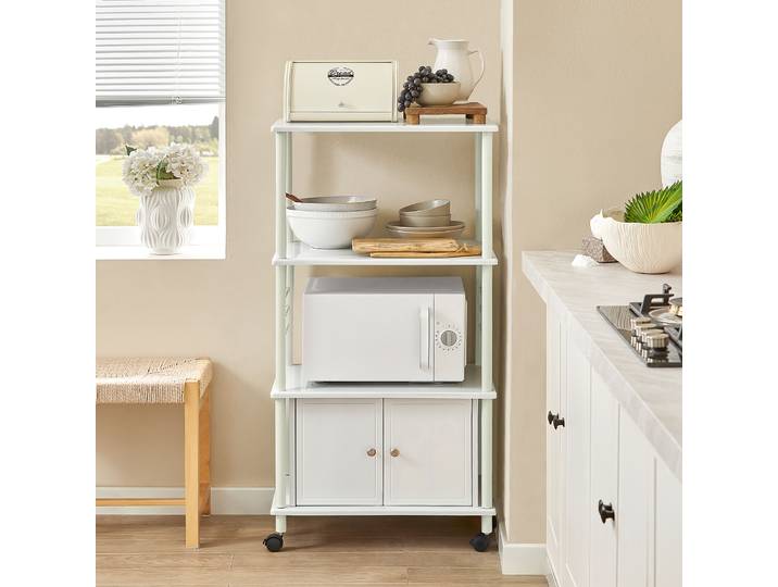 SoBuy FRG12-W Étagère pour chariot de cuisine avec étagère de cuisine en rouleau