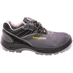 Goodyear Sicherheitsschuhe aus grauem Veloursleder mit hoher Widerstandskraft und antibakteriellem Futter, Größe 36