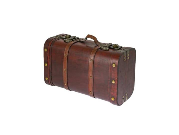 Coffre au trésor - HMF - Pérou - Vintage - Bois massif - 40 x 23 5 x 16 5 cm