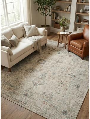 EXQUISITE RUGS Kensington Hand-loomed Wool/Bamboo Silk Beige Area Rug.