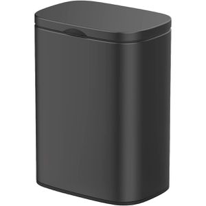 Wenko Mülleimer Sare, schwarz, Kosmetikeimer aus Metall, Wandmontage, 5 Liter