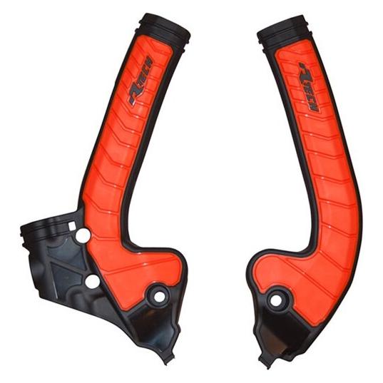 Racetech (RTECH) RAHMENSCHUTZ (SET) BI-MATERIAL SUPER GRIP KTM SX 85 '18-'24 FARBE ORANGE / SCHWARZ (PRTKTMNRAR5)