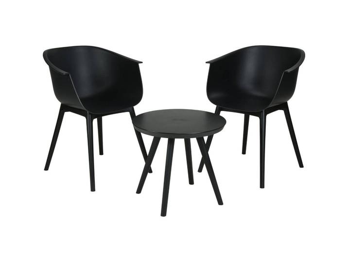 Gartenmöbelset Schwarz, Kunststoff, Gartenmöbel, Gartengarnituren, Gartenmöbel-Sets