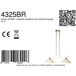 Steinhauer Pendelleuchte 2-fl. "Anthea" 4325BR Bronze + Creme STE-4325BR