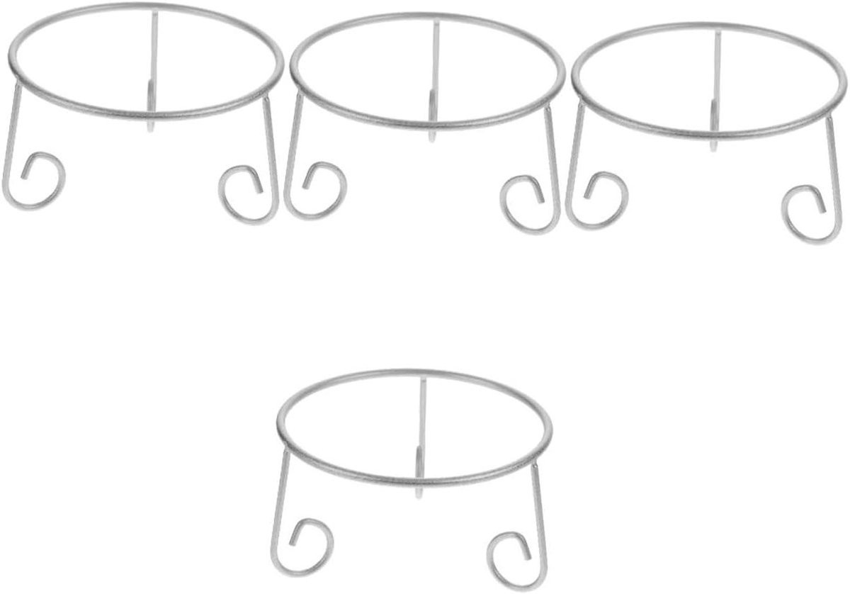 Zilveren metalen balrek displaystandaard voor decoratie B/D/H: 14,5 x 14,5 x 8 cm