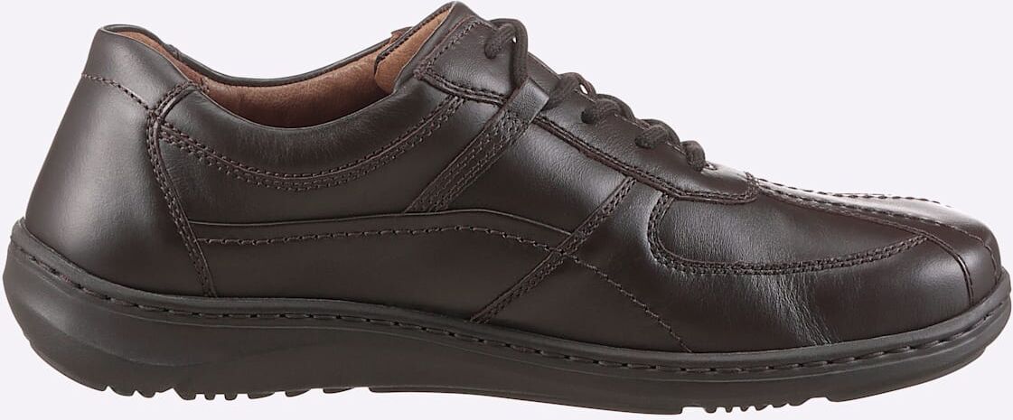 Schnürschuh WALDLÄUFER, Herren, Gr. 11, braun (schoko), Glattleder, Rindsleder, Basic, Schuhe Schnürschuh schoko 11