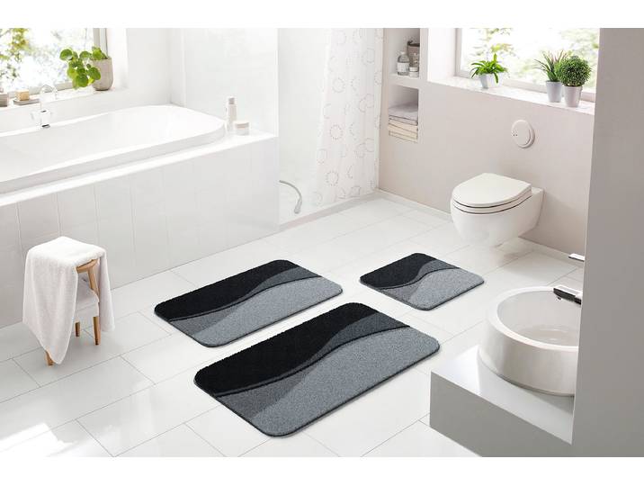 Badematte Flash 60 x 90cm Schwarz/Anthrazit
