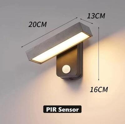Inspire Curations LumiGuard Rotatable PIR Motion Sensor Wall Light IP65 Waterproof Outdoor Sconce (30 40 50cm) l20cm Pir Sensor 12w Warm
