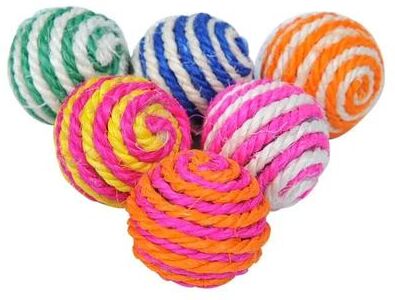 Inspired Living 4 Pack Sisal Interactive Cat Toys And Pet Balls For Chewing, Training And Play 4 Pack Sisal Interactive Cat Toys And Pet Balls For Chewing, Training And Play