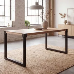 Esszimmertisch FineBuy Esstisch Akazie Holz Massiv Metall Küchentisch Industrial