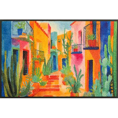 Fußmatte "Casas de Colores", bunt, B:50cm H:7mm L:75cm, Obermaterial: 100% Polyamid, WASH+DRY BY KLEEN-TEX, Teppiche, Fußmatte