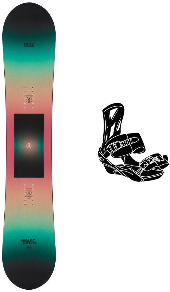 Ride  - Pack Planche Snowboard Heartbreaker - 150 + Rosa - Planche Snowboard