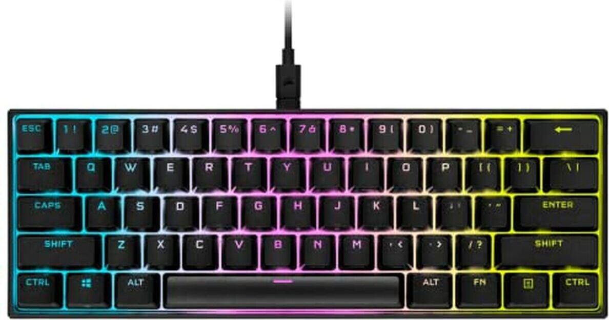 Corsair K65 RGB MINI 60% mechanisch gaming toetsenbord met RGB-LED verlichting, zwart
