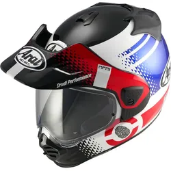 Arai Tour-X5 Print, Endurohelm - Schwarz/Weiß/Rot/Blau - M