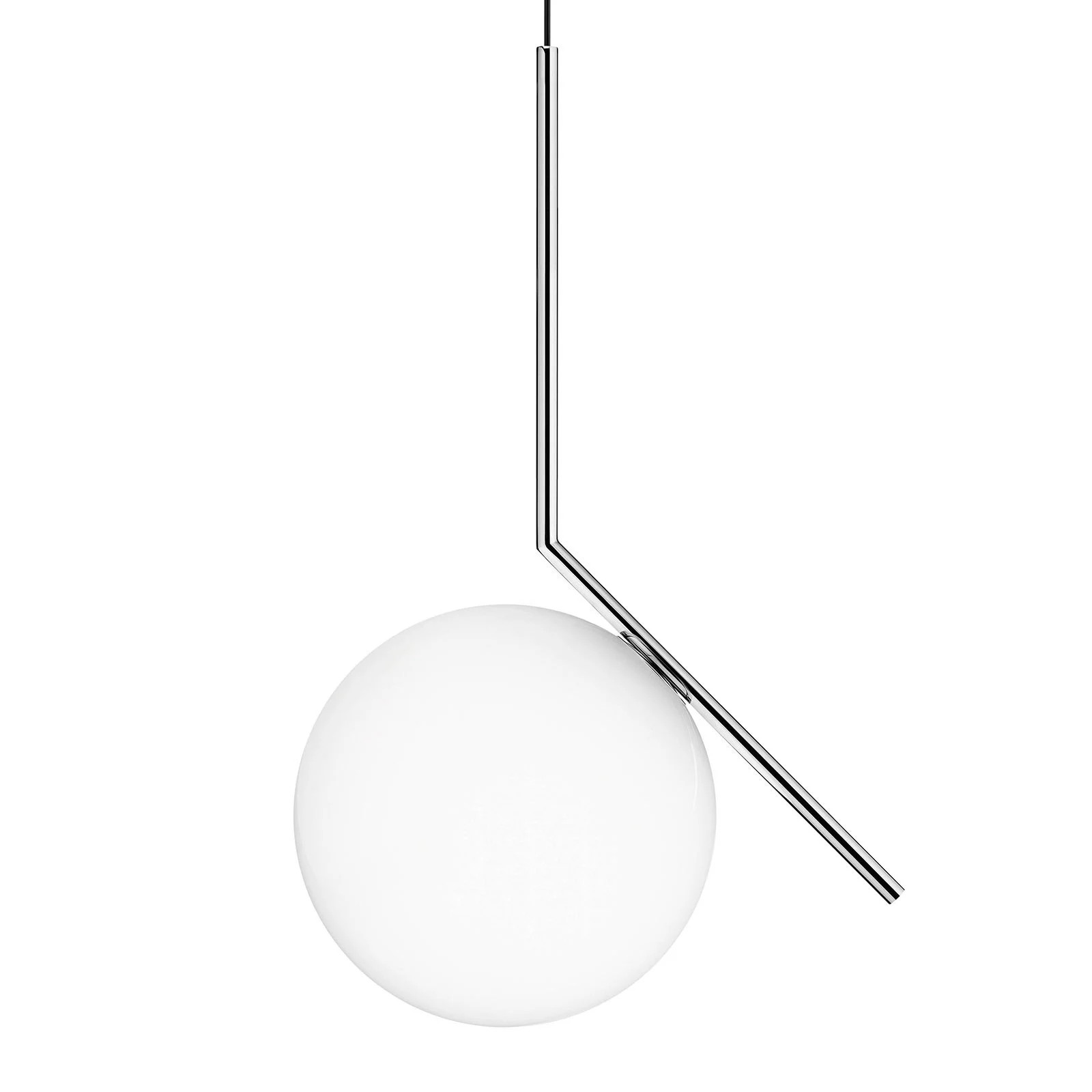 Flos IC S2 hanglamp Chroom met Opaalglas