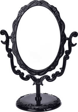 Inspire Curations Rotatable Gothic Rose Black Butterfly Vanity Mirror 16.5x22.3cm Black