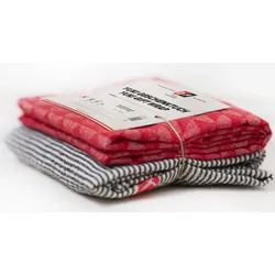 David Fussenegger Geschenktuch Yuki 'MERRY X-MAS' 2er Set 70 x 70 cm Ecru/ Rot #