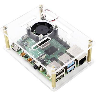 Renkforce RBP-PLC100 SBC-Gehäuse Passend für (Entwicklungskits): Raspberry Pi®, Banana Pi, Rock Pi inkl. aktiven Kühler Transparent