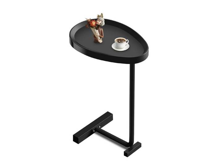 LuxusKollektion Couchtisch Beistelltisch C-Form Ei Schwarz (1-St)