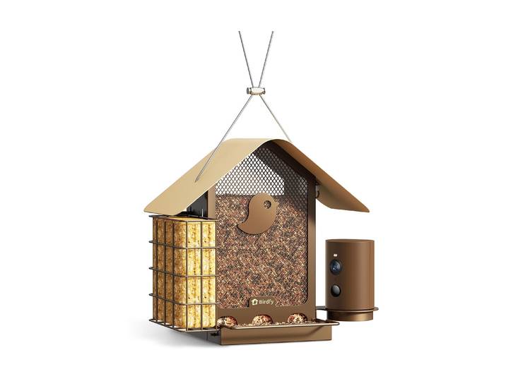 Futterspender BIRDFY Metall V 1080PHD mit Kamera , braun, B:15,5cm H:29,6cm T:15,5cm, Futterautomaten, Futterspender