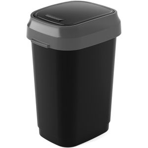 Curver Mülleimer KIS Dual Swing, schwarz/grau, aus Kunststoff, 10 Liter