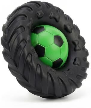 Market Central Tire Shaped Dog Chew Toy Squeaky Interactive Toy For Aggressive Chewers football