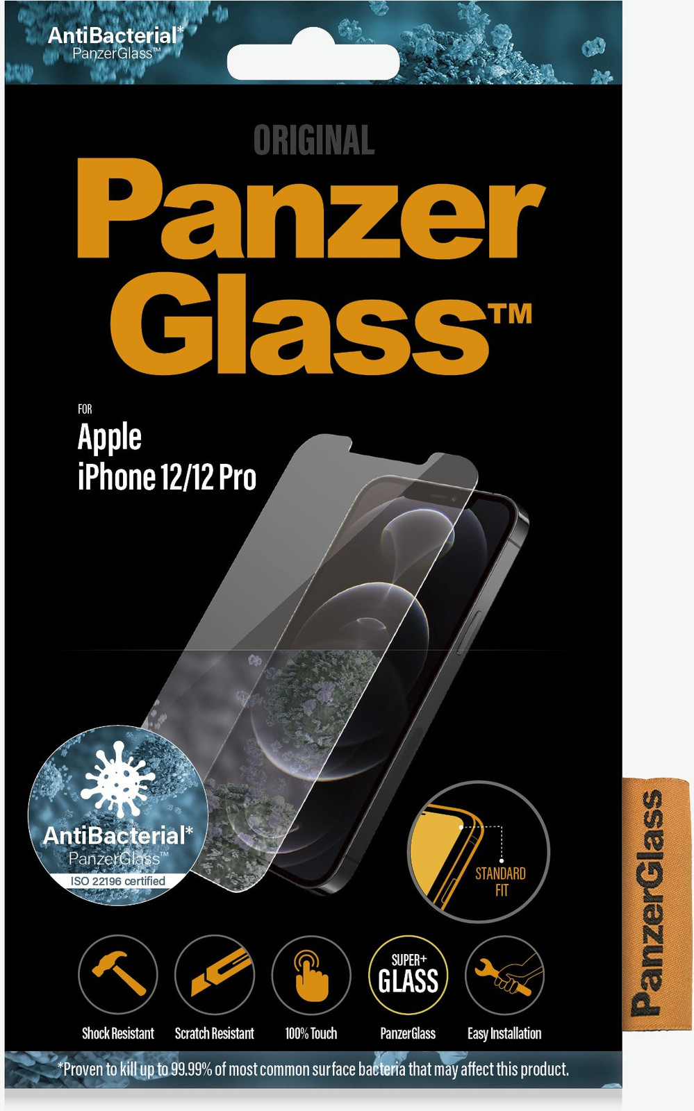 PanzerGlass Anti-Bacteriële Screenprotector voor Apple iPhone 12 (Pro)