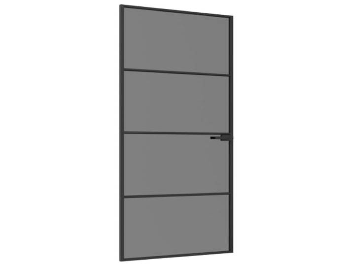 Innentür 102,5 x 201,5 cm mit Glas und Aluminium ESG-Glas, pulverbeschichteter Aluminiumrahmen, Griffe und Schlösser, Raumteiler für Wohnzimmer und Küche, einfache Montage