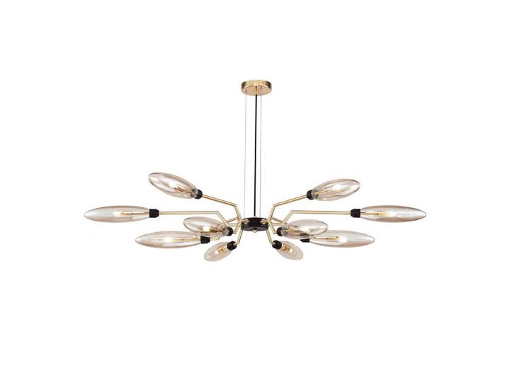 Maytoni Pendelleuchte Modern, Goldfarben, Bernsteinfarben, Metall, Glas, rund, 17.5 cm, CE, beliebig kürzbar, gleichmäßige Lichtverteilung, Lampen & Leuchten, Innenbeleuchtung, Hängeleuchten, Pendelleuchten