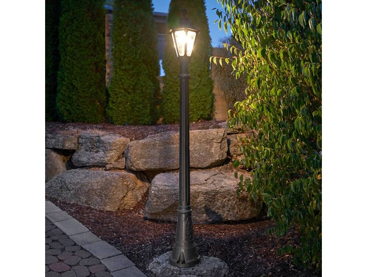 LED lantaarnpaal Artu Rut, zeewaterbestendig, IP55 Rut, zwart, Kunststof