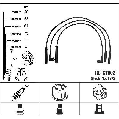 Ngk Zündleitungssatz [Hersteller-Nr. 7372] für Citroën