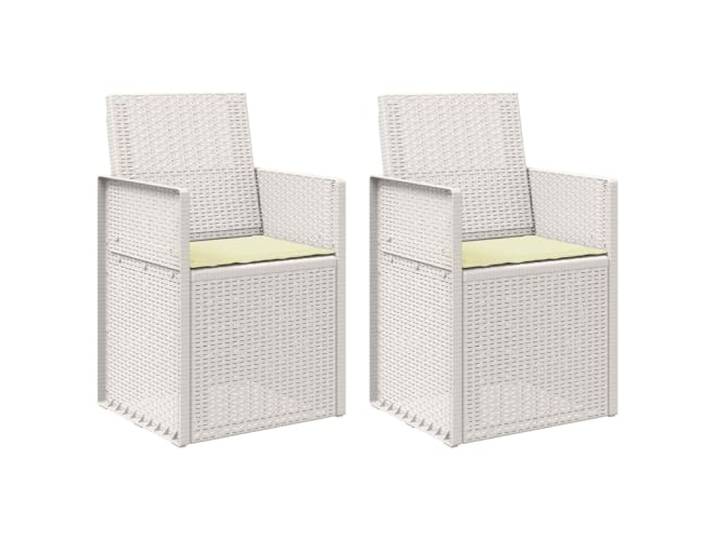 Favemtsl Garten Esszimmerstühle 2er Set Umklappbar Weiß Creme PP Wetterfeste Outdoor Armlehnenstühle aus PP mit klappbarer Rückenlehne für Garten, Terrasse und Balkon. Belastbar bis 110 kg.