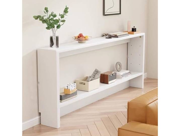 Mirenva Ablage hinter Sofa Kompakte Regal Für Hinter Weiß 150x10x70cm Die Couch Mit Stauraum, Dumping Sofa Regal Schmal, Für Schlafzimmer/ Technikraum/ Küche/ Foyer/ Wohnzimmer, Anti