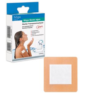 Höga Pflaster Derm Aqua steril, 5 Strips, wasserdicht, steril, elastisch, sensitiv, 7 x 5cm