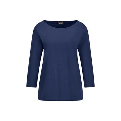 Kurzarmshirt GOLDNER "Kurzgröße Basic Shirt mit U-Boot-Ausschnitt", Damen, Gr. 23, blau (marine), Obermaterial: 100% Baumwolle CO., Modisch, U-Boot-Ausschnitt, Shirts, U-Boot-Ausschnitt