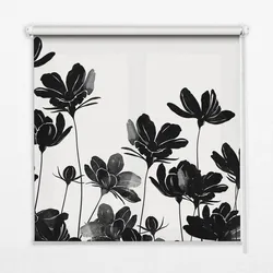 INNENROLLO - Fensterrollo - Rollo - 80x140 cm - Schwarze Blüten