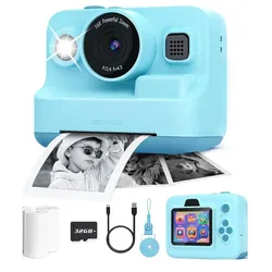 Sofortbildkamera mit Videodrucker, 3 Rollen, Pink