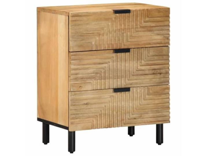 Heofavd Nachttisch Braun 50x33x60 cm Massivholz Mango Beistelltisch