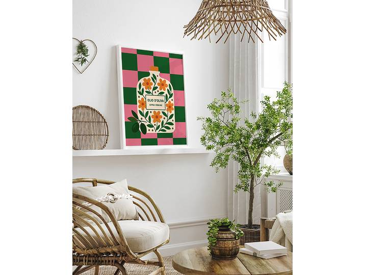 Bild Oliva Rahmen: Massivholz Buche, lackiert Abdeckung: Acrylglas Multicolor 42 x 52cm