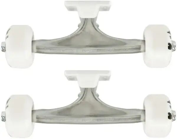 Enjoi DBL Panda Combo Trucks (8" - Raw/White)  - White;Silver - Size: 8"