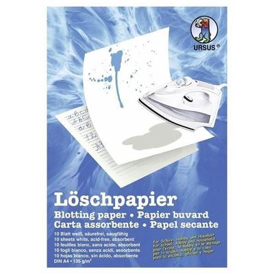 URSUS Zeichen und Künstlerbedarf Löschpapierblock 135 g/m², Format DIN A4, 10 Blatt, weiß