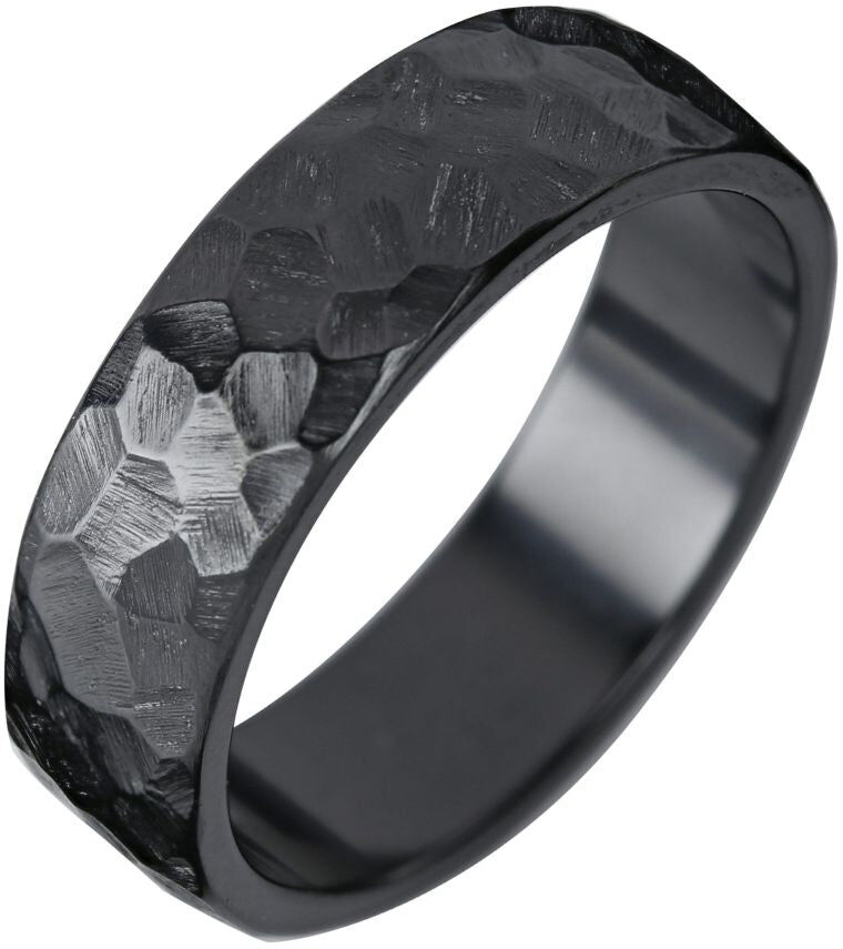 Kohinoor Duetto Black Edition, Rock kihlasormus, 7 mm, musta zirkonium 006-817