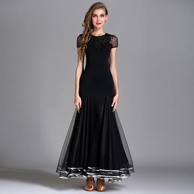 Für den Ballsaal Kleid Drapiert Damen Leistung Kurzarm Hoch Senior-Emulation Seide Tüll Eis-Seide