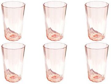 Abode Homewares Simple Scallop Acrylic Drinking Glass - Pink - Set of 6
