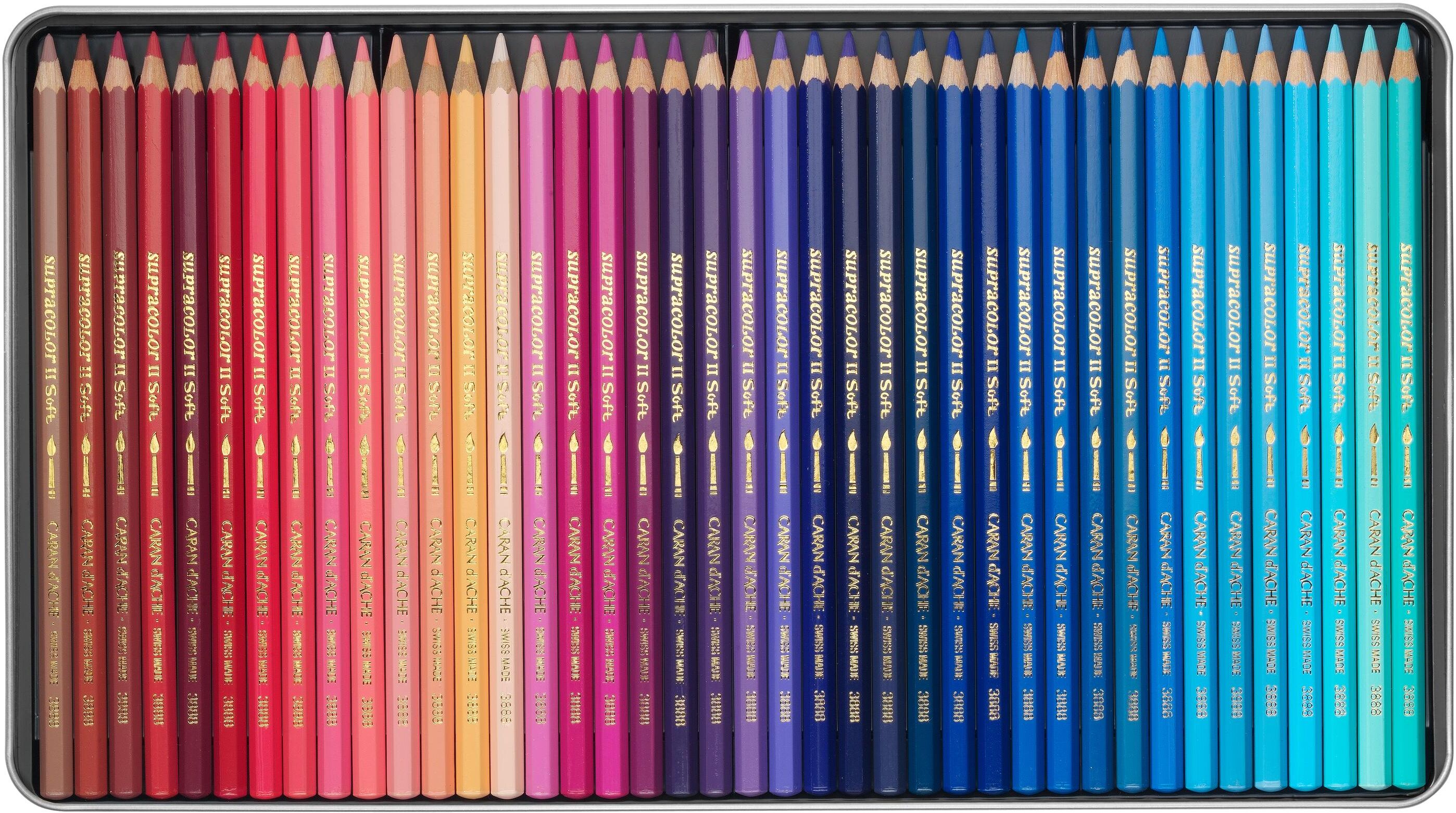 Aquarellstifte "Caran dAche Aquarellfarbstifte", bunt (mehrfarbig), Stifte, Aquarellstifte mehrfarbig Einheitsgröße